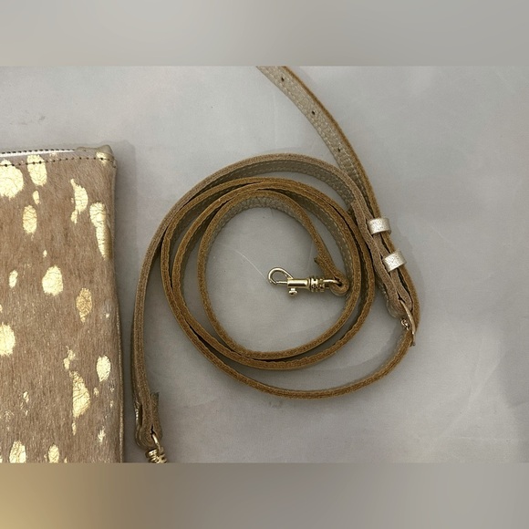 Beaudin | Gold and Brown Cowhide Clutch - Picture 3 of 6